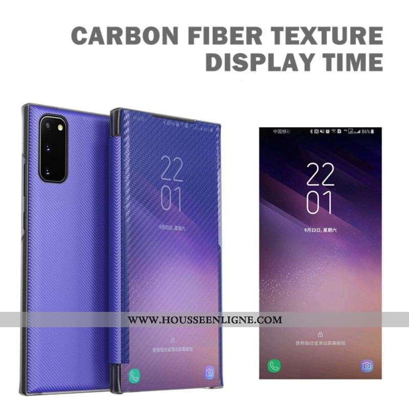 Flip Cover Samsung Galaxy S20 Plus / S20 Plus 5G Fibre Carbone Translucide