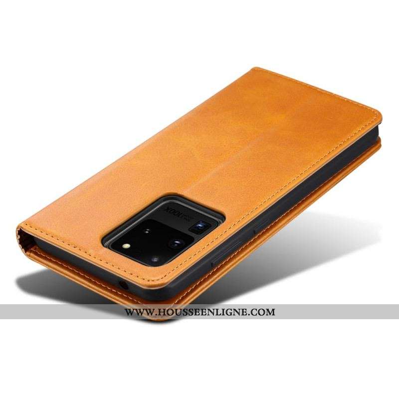 Flip Cover Samsung Galaxy S20 Ultra SUTENI Effet Cuir