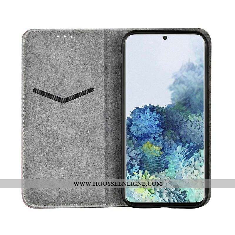 Flip Cover Samsung Galaxy S21 5G Bicolore Effet Cuir