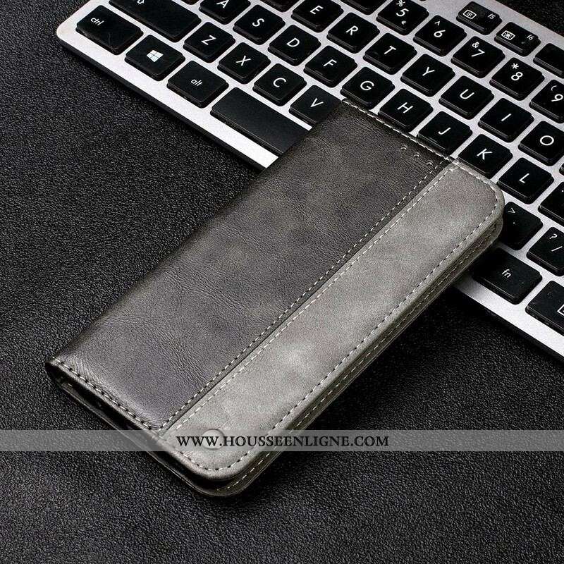 Flip Cover Samsung Galaxy S21 5G Bicolore Effet Cuir