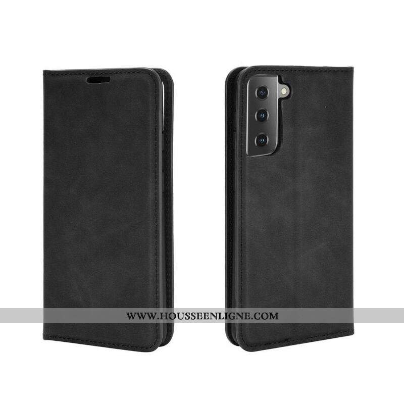 Flip Cover Samsung Galaxy S21 5G Effet Cuir Douceur