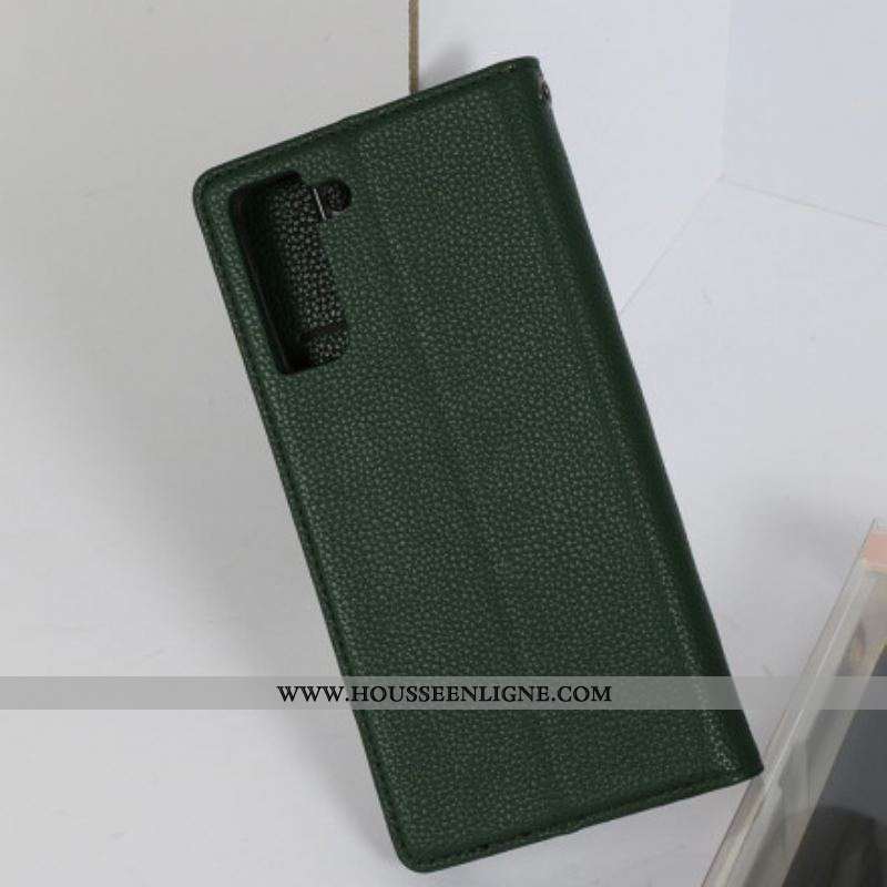 Flip Cover Samsung Galaxy S21 5G Effet Cuir HANMAN