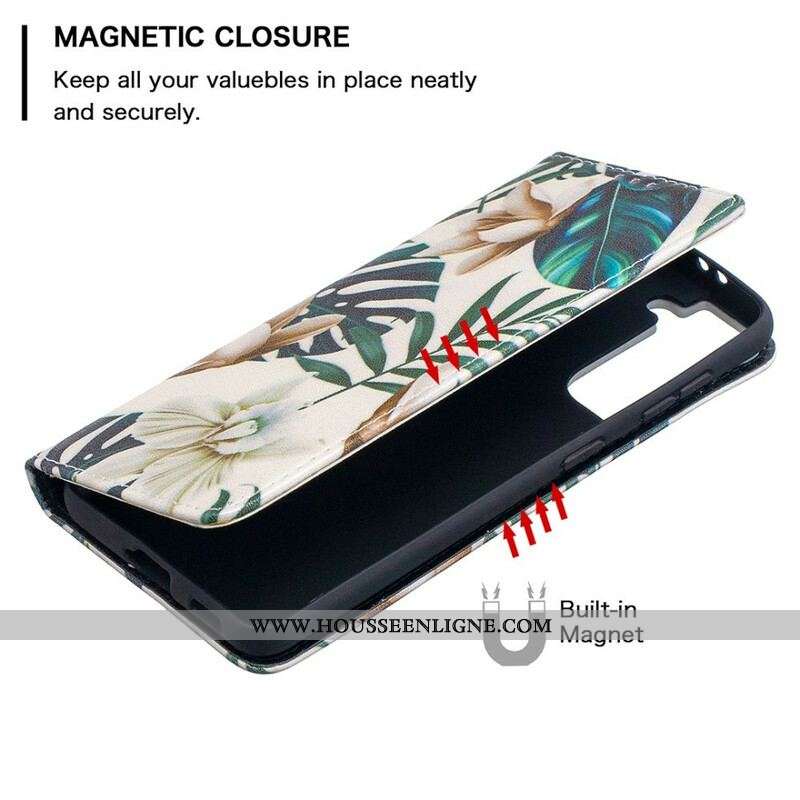 Flip Cover Samsung Galaxy S21 5G Feuilles