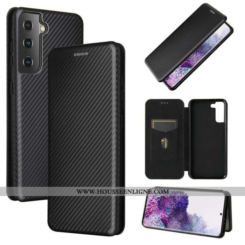 Flip Cover Samsung Galaxy S21 5G Fibre Carbone