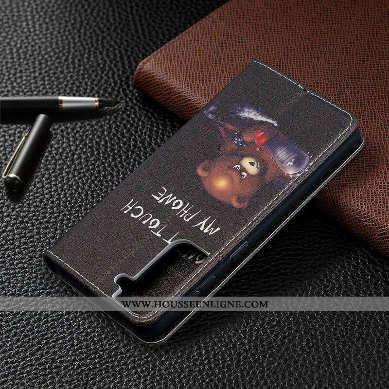 Flip Cover Samsung Galaxy S21 5G Ours Dangereux