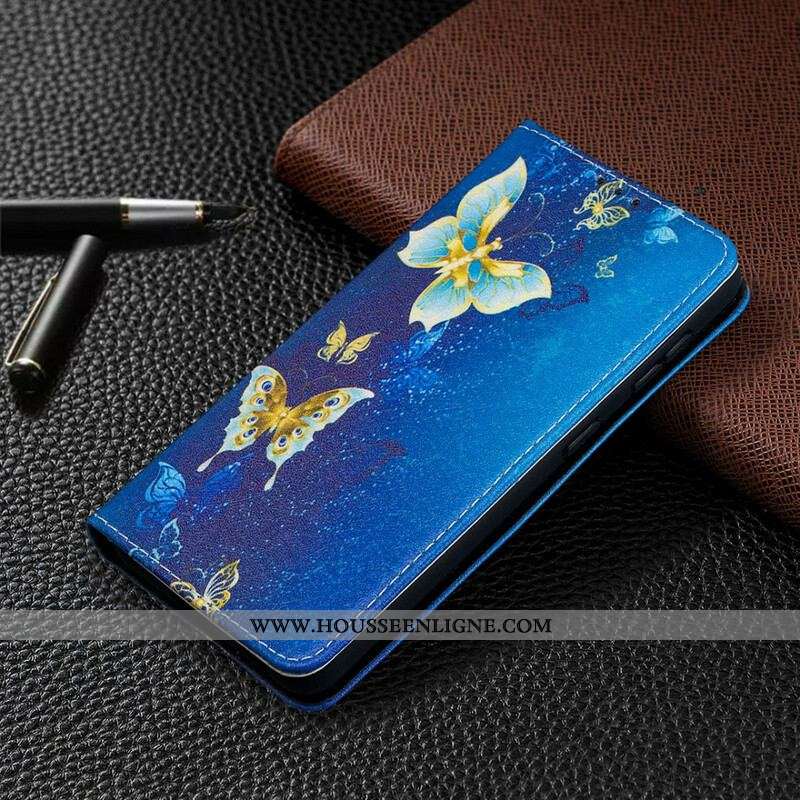 Flip Cover Samsung Galaxy S21 5G Papillons Colorés