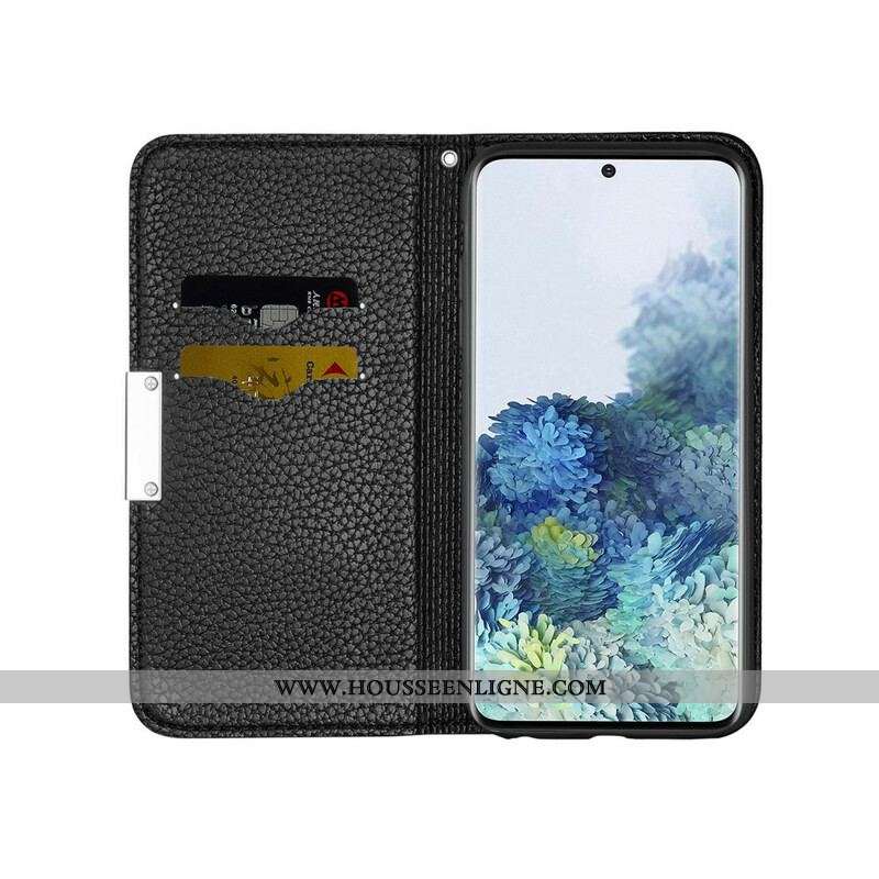 Flip Cover Samsung Galaxy S21 5G Simili Cuir Litchi Ultra Chic