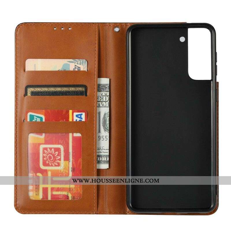 Flip Cover Samsung Galaxy S21 5G Simili Cuir Porte-Cartes