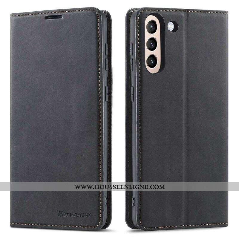 Flip Cover Samsung Galaxy S21 FE Effet Cuir FORWENW