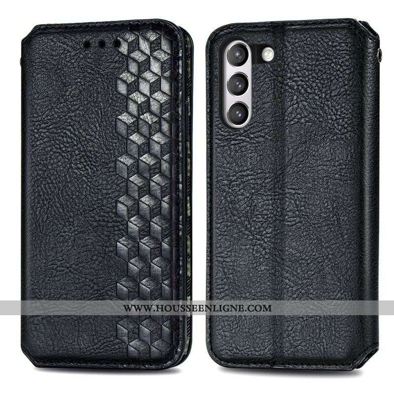 Flip Cover Samsung Galaxy S21 FE Effet Cuir Texture Diamant