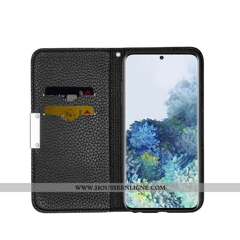 Flip Cover Samsung Galaxy S21 FE Simili Cuir Litchi Ultra Chic