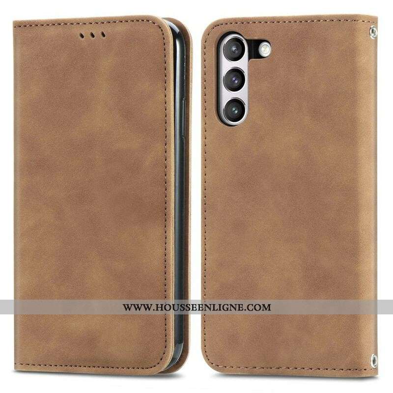 Flip Cover Samsung Galaxy S21 FE Simili Cuir Vintage