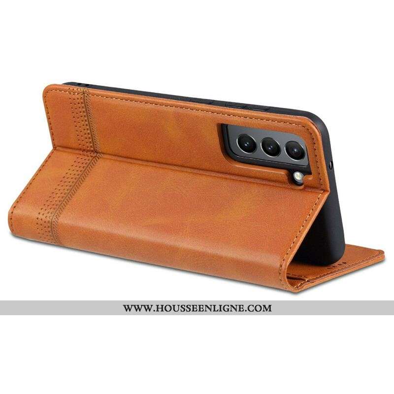 Flip Cover Samsung Galaxy S21 FE Style Cuir AZNS