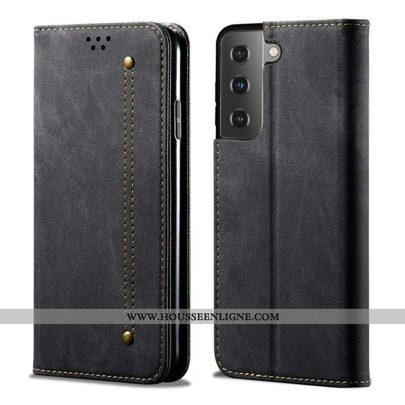 Flip Cover Samsung Galaxy S21 FE Tissu Jeans