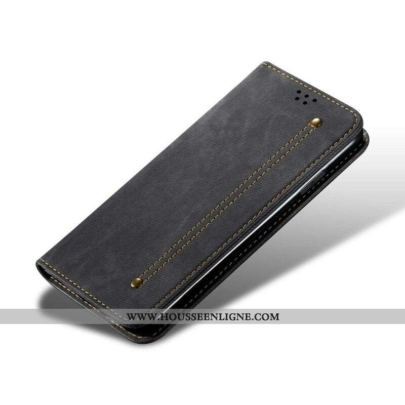 Flip Cover Samsung Galaxy S21 FE Tissu Jeans