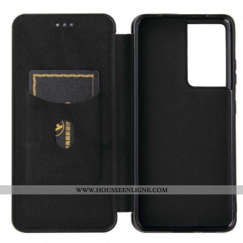 Flip Cover Samsung Galaxy S21 Ultra 5G Fibre Carbone