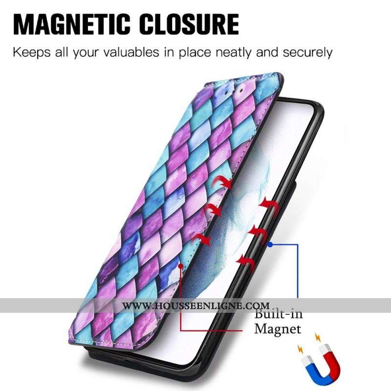 Flip Cover Samsung Galaxy S21 Ultra 5G Motif Coloré Surprenant