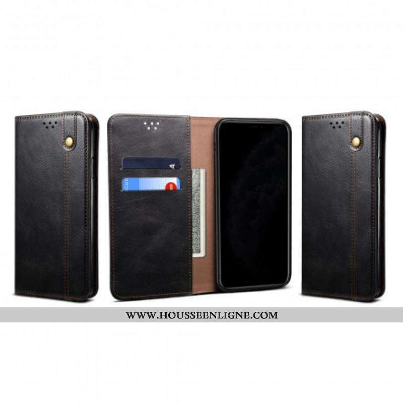 Flip Cover Samsung Galaxy S21 Ultra 5G Simili Cuir Ciré