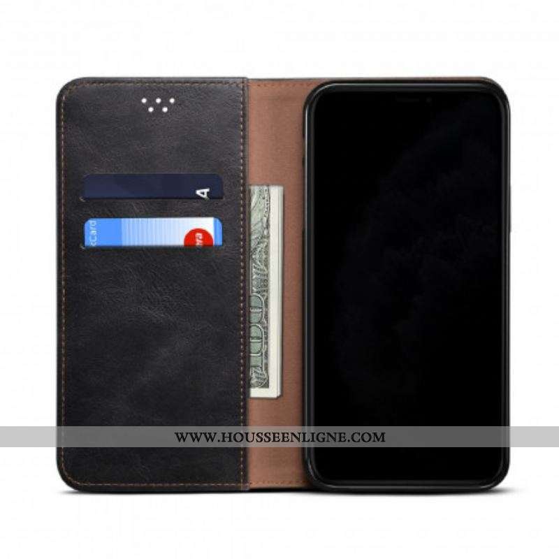 Flip Cover Samsung Galaxy S21 Ultra 5G Simili Cuir Ciré