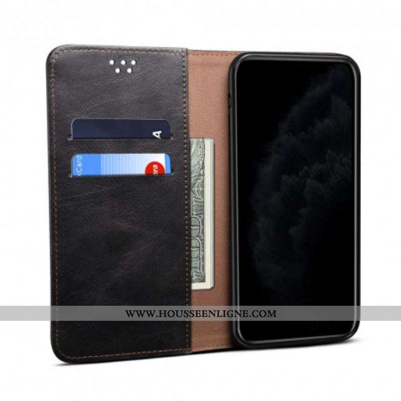 Flip Cover Samsung Galaxy S21 Ultra 5G Simili Cuir Ciré