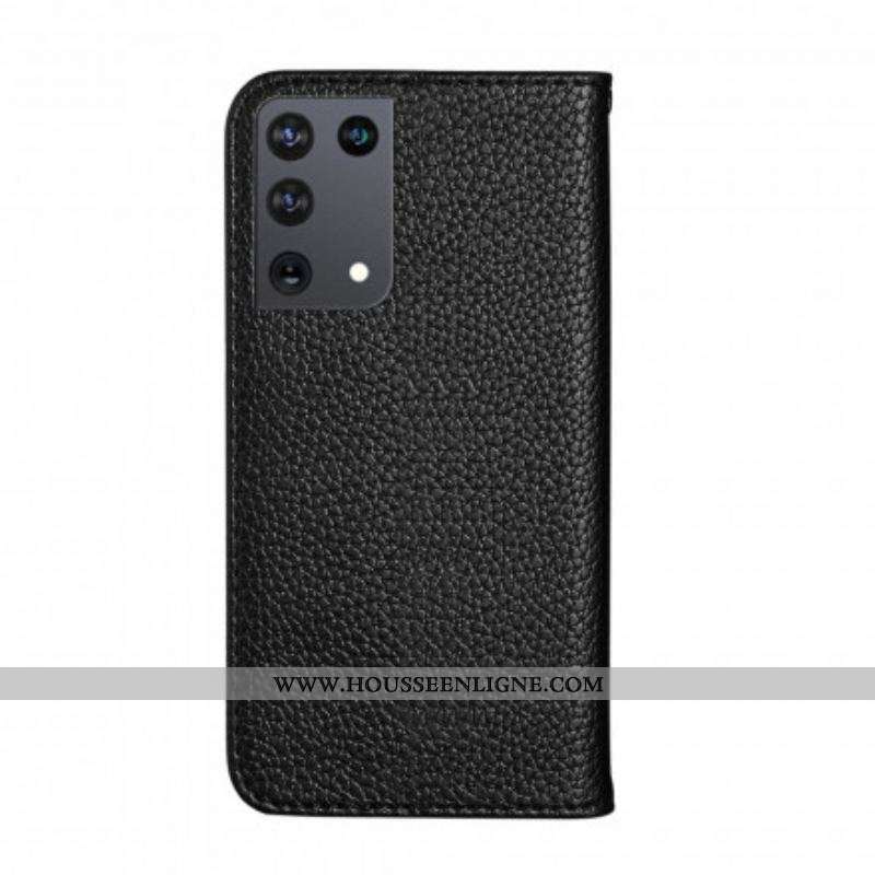 Flip Cover Samsung Galaxy S21 Ultra 5G Simili Cuir Litchi Ultra Chic