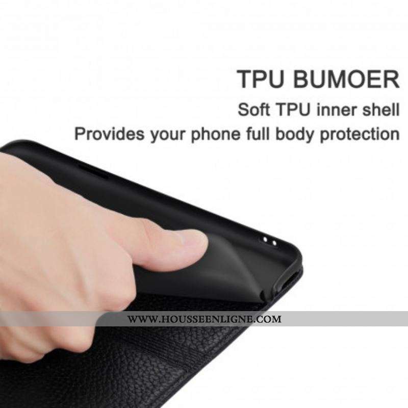 Flip Cover Samsung Galaxy S21 Ultra 5G Simili Cuir Litchi Ultra Chic