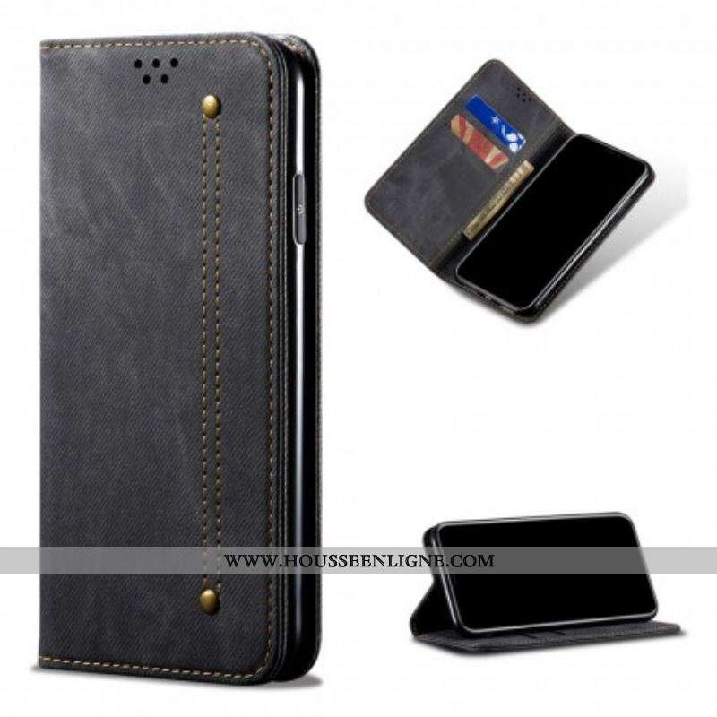 Flip Cover Samsung Galaxy S21 Ultra 5G Tissu Jeans