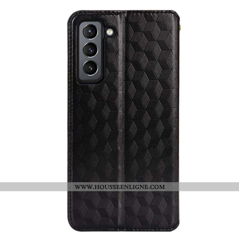 Flip Cover Samsung Galaxy S22 5G Effet Cuir Diamant