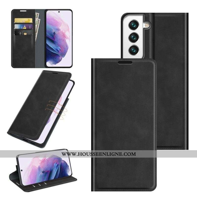 Flip Cover Samsung Galaxy S22 5G Effet Cuir Silky Touch