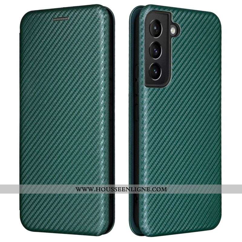 Flip Cover Samsung Galaxy S22 5G Fibre Carbone