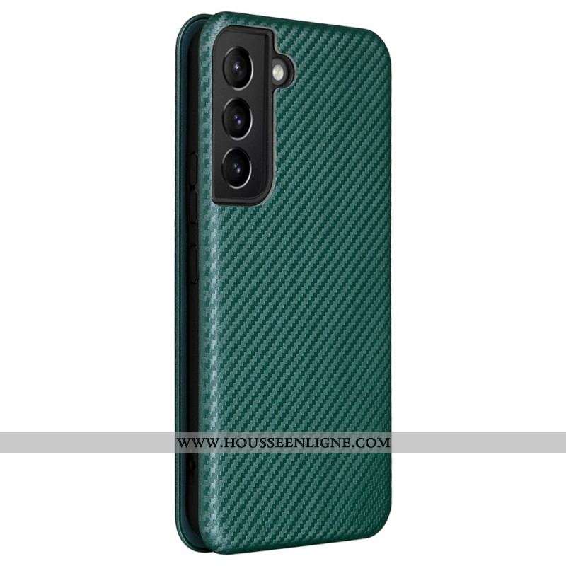 Flip Cover Samsung Galaxy S22 5G Fibre Carbone