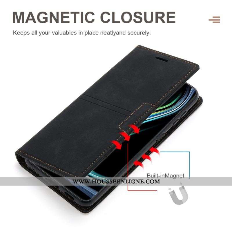 Flip Cover Samsung Galaxy S22 5G Style Cuir Couture Fermoir Magnétique