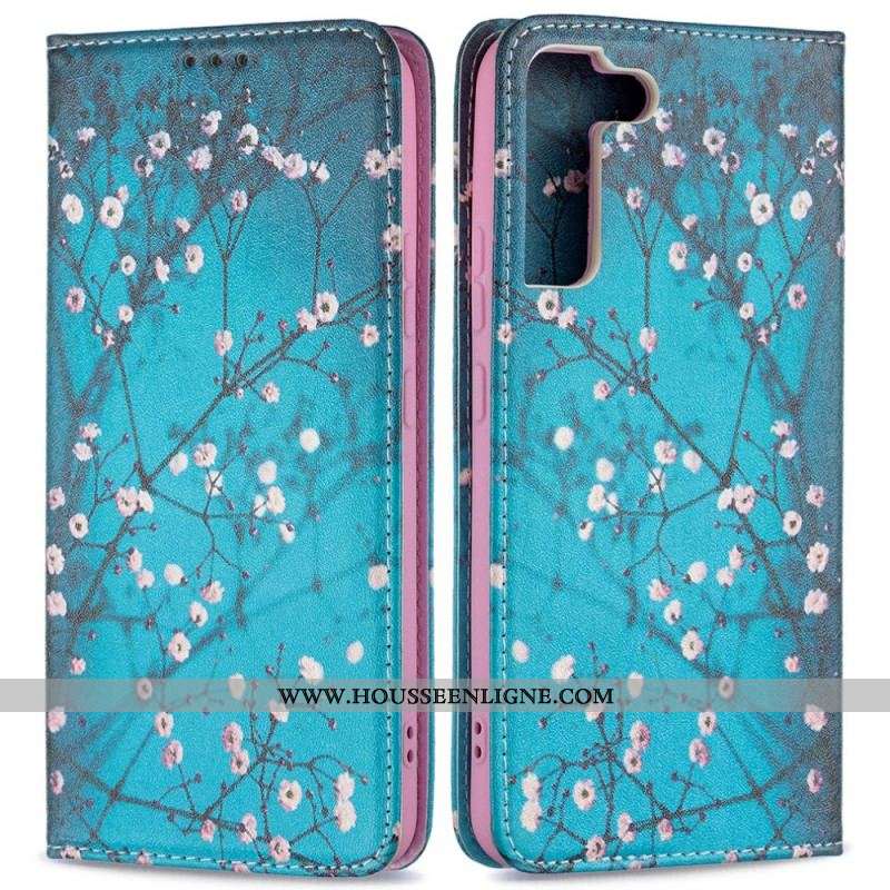 Flip Cover Samsung Galaxy S22 Plus 5G Branches Fleuries