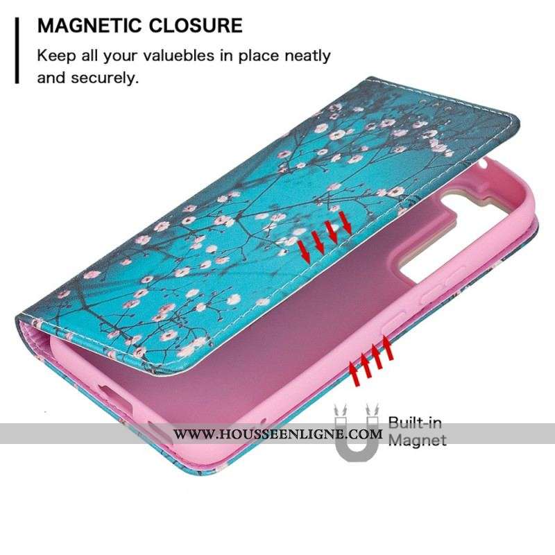 Flip Cover Samsung Galaxy S22 Plus 5G Branches Fleuries