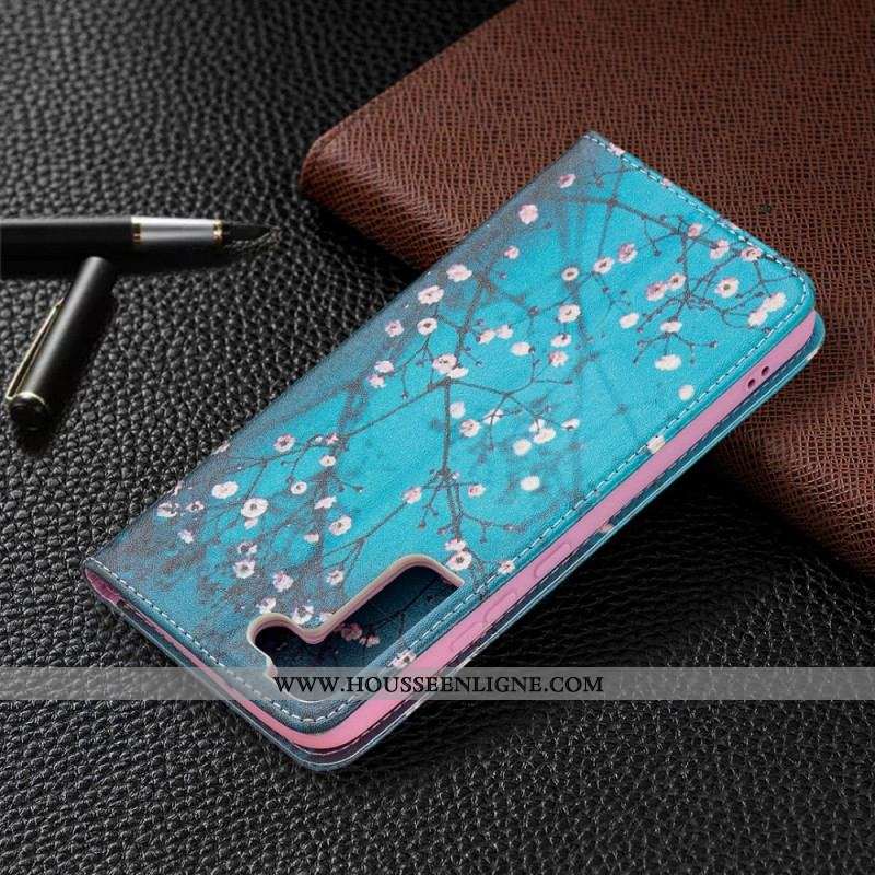 Flip Cover Samsung Galaxy S22 Plus 5G Branches Fleuries