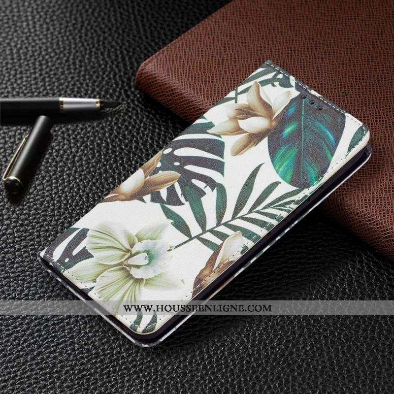 Flip Cover Samsung Galaxy S22 Plus 5G Feuilles