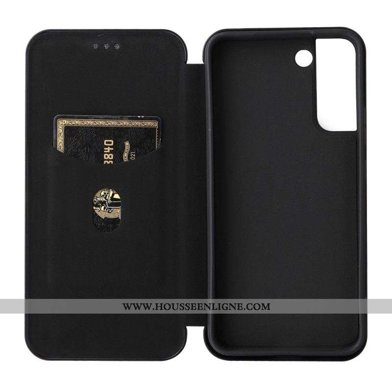 Flip Cover Samsung Galaxy S22 Plus 5G Fibre Carbone