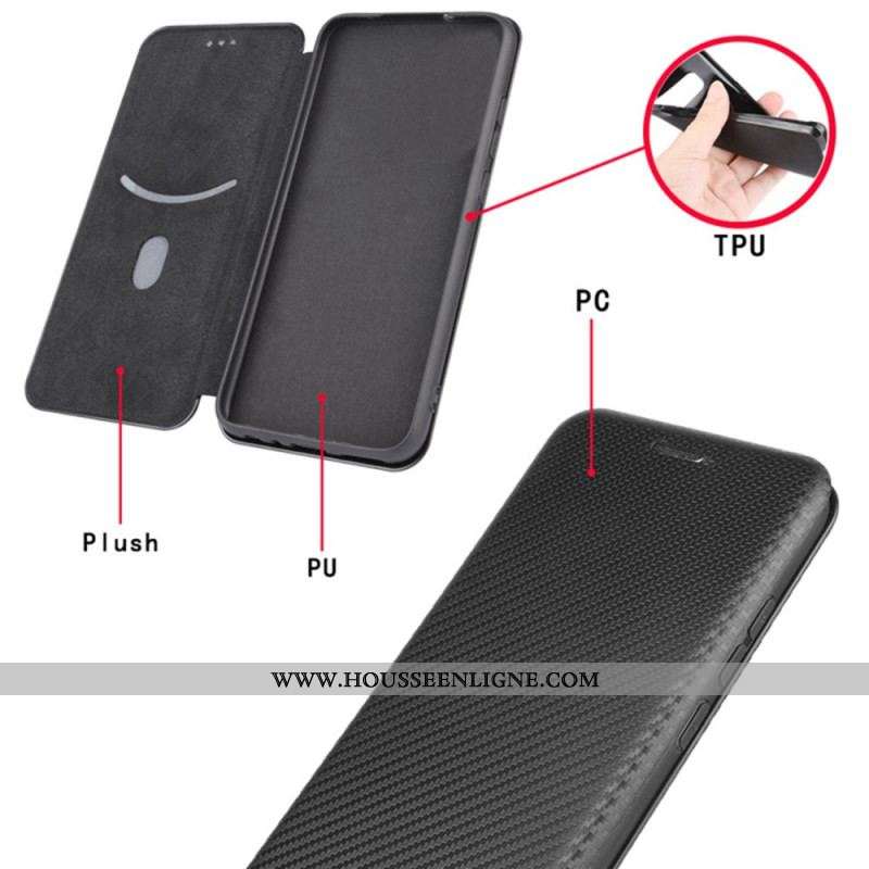 Flip Cover Samsung Galaxy S22 Plus 5G Fibre Carbone