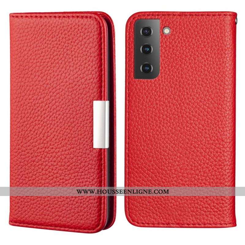 Flip Cover Samsung Galaxy S22 Plus 5G Simili Cuir Litchi Ultra Chic