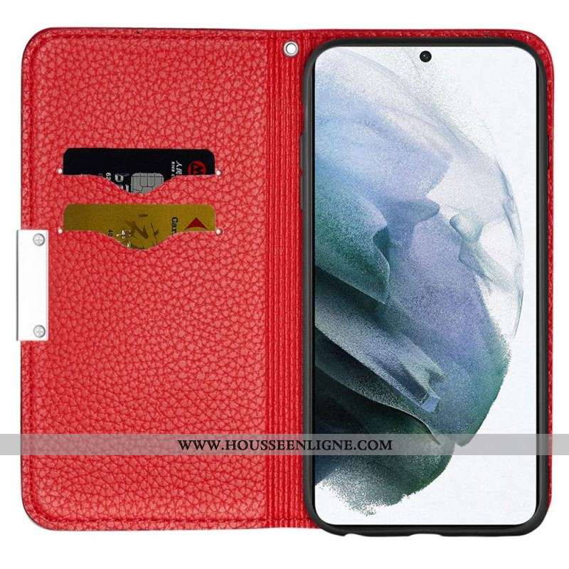 Flip Cover Samsung Galaxy S22 Plus 5G Simili Cuir Litchi Ultra Chic