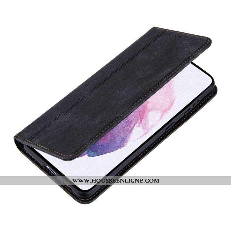 Flip Cover Samsung Galaxy S22 Style Cuir Ligne