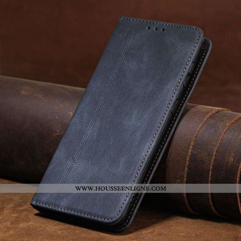 Flip Cover Samsung Galaxy S22 Style Cuir Ligne