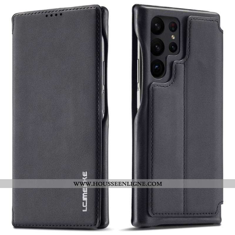 Flip Cover Samsung Galaxy S23 Ultra 5G Effet Cuir LC.IMEEKE Effet Cuir