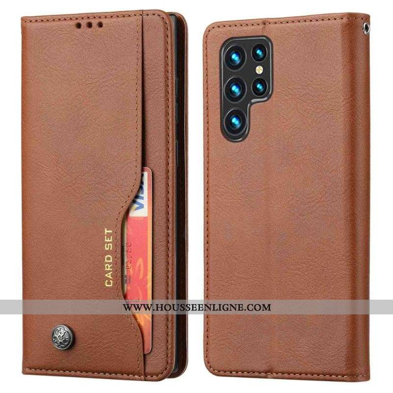 Flip Cover Samsung Galaxy S23 Ultra 5G Simili Cuir Porte-Cartes