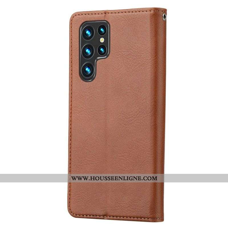 Flip Cover Samsung Galaxy S23 Ultra 5G Simili Cuir Porte-Cartes