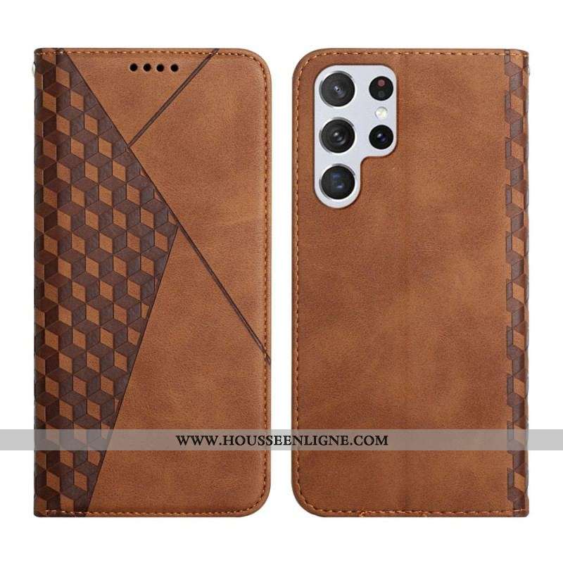 Flip Cover Samsung Galaxy S23 Ultra 5G Style Cuir Motif 3D