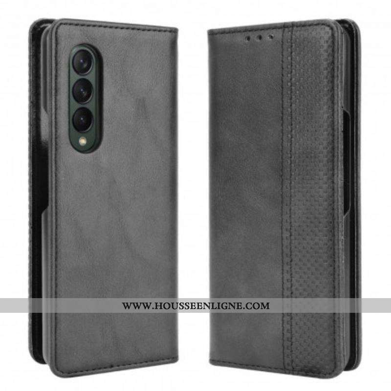 Flip Cover Samsung Galaxy Z Fold 3 5G Effet Cuir Stylisé