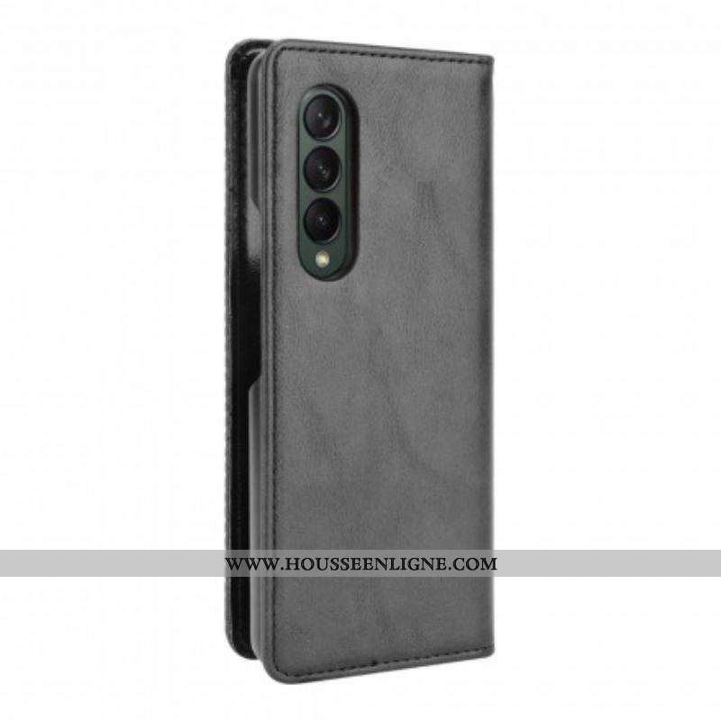 Flip Cover Samsung Galaxy Z Fold 3 5G Effet Cuir Stylisé