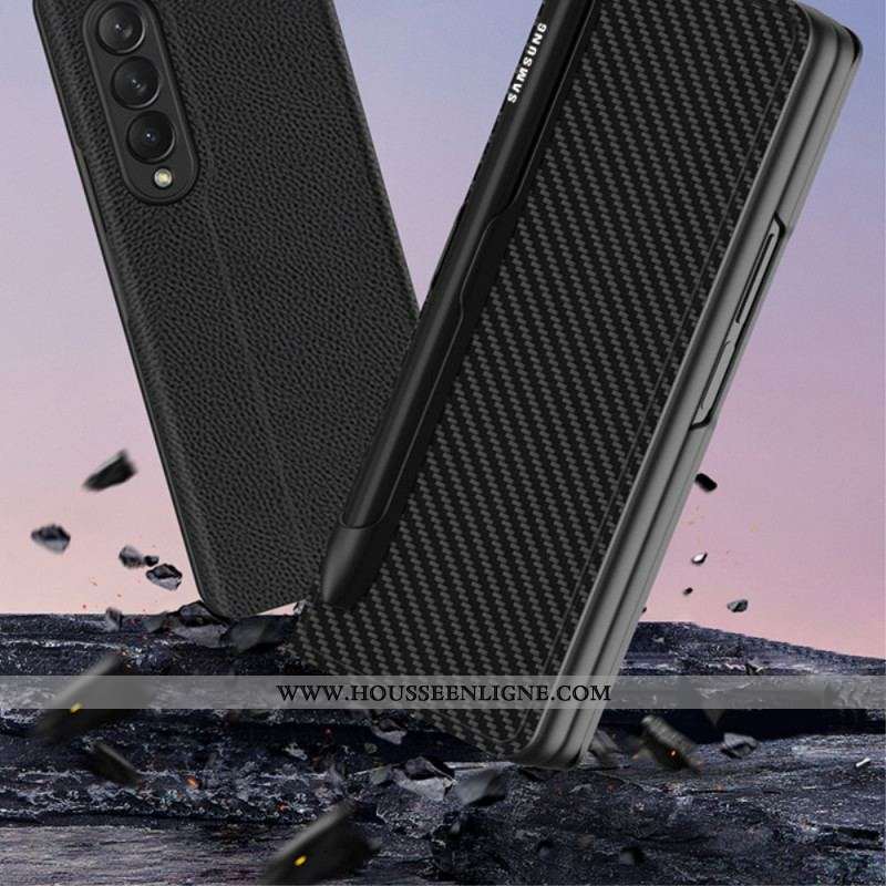 Flip Cover Samsung Galaxy Z Fold 3 5G Fibre Carbone Porte-Stylet