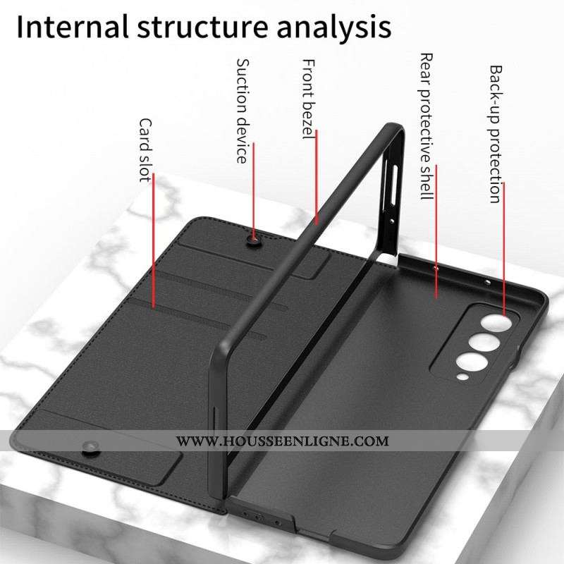 Flip Cover Samsung Galaxy Z Fold 3 5G Simili Cuir Porte-Stylet GKK